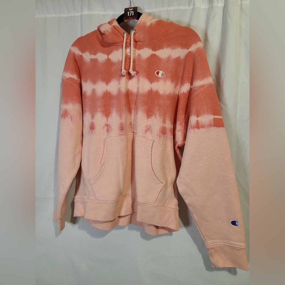 CHAMPION XL Tie Dye Pink Hoodie 171